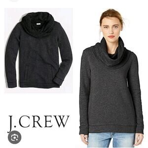 J. Crew Funnel Cowl Neck Sweater Sweatshirt Wool Blend Pocket Women’s XS Blue